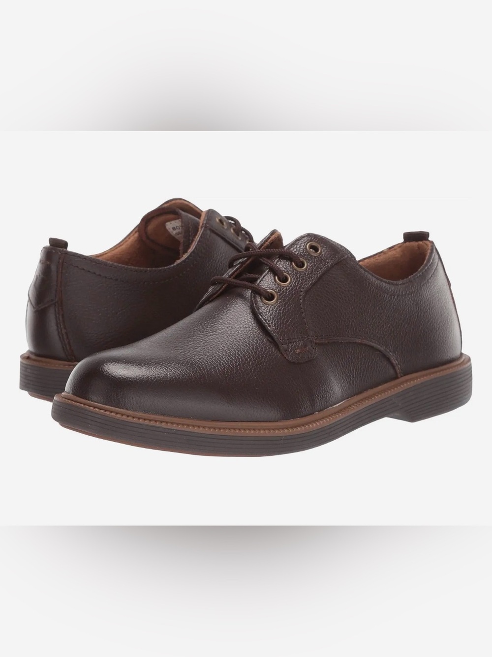 EUC Florsheim Kids Supacush Plain Toe Ox, Jr. in Brown Milled Leather Sz 5